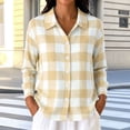 thumbnail image 6 of Iyufng Womens Collared Plaid Button Down Shirts Casual Long Sleeve Blouse, 6 of 6