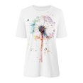 thumbnail image 4 of Fiudx Tops para Mujer Blusa de Manga Corta con Estampado de Moda para Mujer, Camiseta con Cuello Redondo, Tops Informales, 4 of 4