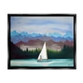 thumbnail image 2 of Stupell Industries Bunny Rabbit on Sailboat Vivid Distant Mountain Peaks Painting Luster Gray Floating Framed Canvas Print Wall Art, Design by Andrea Doss, 2 of 5