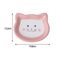 thumbnail image 6 of Cartoon Cat Bowl Dish Saucer Shape Eating Feeding Bowl Non Skid Food Container Plate Ceramics for Hedgehog Cats and Small Dogs Pet Supplies pink, 6 of 6