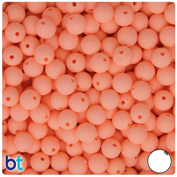 BeadTin Peach Matte 8mm Round Craft Beads (300pcs)