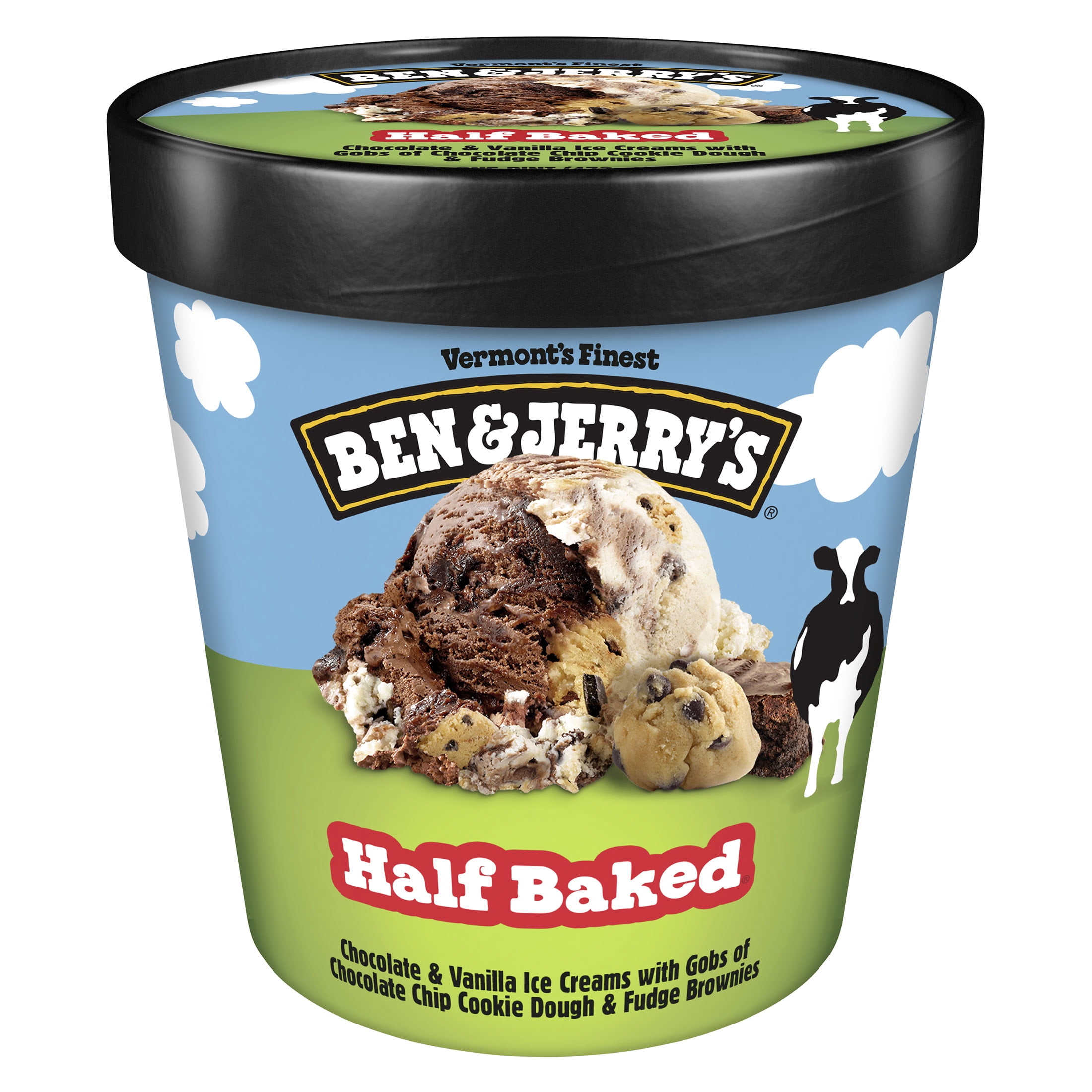 Ben Jerry s Half Baked Chocolate And Vanilla Ice Cream Pint 16 Oz 