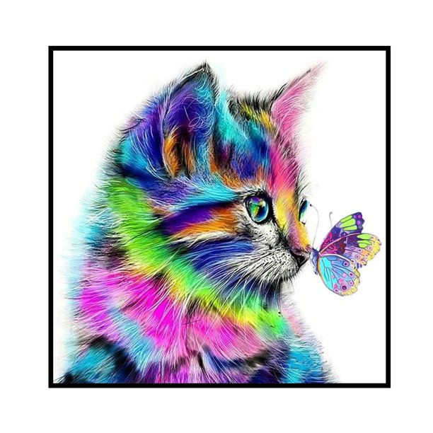 Cuadros Decorativos Punto de cruz completo 11CT mariposa gato bordado contado DIY Kits de costura Sywqhk Nuevos Originales