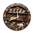 thumbnail image 3 of Reloj de pared de diseño retro, reloj colgante, diseño vintage elegante y creativo, fácil de leer. 20 centímetros, 3 of 8