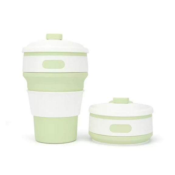 2-Pack Collapsible Coffee Cups Reusable 12oz Leakproof Coffee Travel Mug, Silicone, Foldable & Portable for Hiking, Camping, Office | Lightweight, Heat-Resistant, Easy to Clean Mothers Day Gifts
