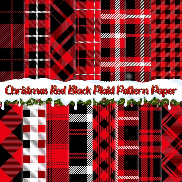 Haooryx 60 hojas de papel de origami a cuadros navideños de doble cara, colección de 11 x 11 pulgadas, papel decorativo a cuadros rojo y verde para manualidades, tarjetas de Navidad, álbumes de recort
