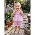 thumbnail image 5 of AceBaby Toddlers Baby Girls Outfits, 6M-4T Tie-up Flower Camisole and Shorts Summer 2Pcs Clothes Set, 5 of 8
