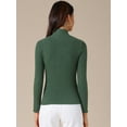 thumbnail image 4 of DARING DIVA Women's Basic Long Sleeve Solid Color Thermal Shirts XS Dark Green, 4 of 6