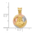 thumbnail image 4 of 14K Two-Tone Gold Charm Pendant & Rhodium Polished Diamond-Cut Sagrado Corazon Circle, 4 of 4