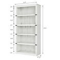 thumbnail image 5 of Aoile 5 Tier Farmhouse Bookshelf, 12.7" x 31.4" x 67.4" Heavy Duty Freestanding Bookcase, Bookshelves with Storage Open Display for Home Office, Living Room, Bed Room, Bathroom, White, 5 of 8