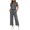 Dark Gray, variant on IUYRTFE Women Solid Color Short Sleeve Top and Drawstring Wide Leg Pants Set Casual 2 Piece Outfit