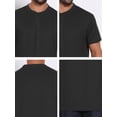 thumbnail image 7 of DARING DIVA Men's Henley Breathable Short Sleeve Button Down T-Shirt L Black, 7 of 7