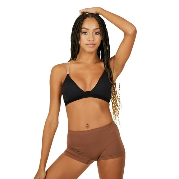 Capezio Deep Neck Clear Back Bra - Girls