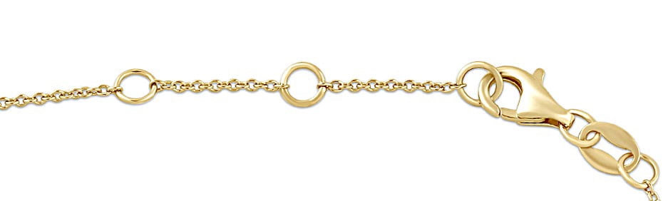 Brilliance Fine Jewelry Lab-Grown Diamond and Pearl Station Bracelet in Yellow Gold-Plated Silver