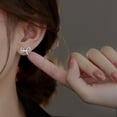 thumbnail image 2 of Sterling Silver CZ Bow Studs Earrings for Women Teens Bowknot Studs Earrings, 2 of 6