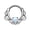 White Opal, variant on Septum Piercing Clicker - Lacey Single Opalite w/Clear CZ Gem - 16ga - Sold Each