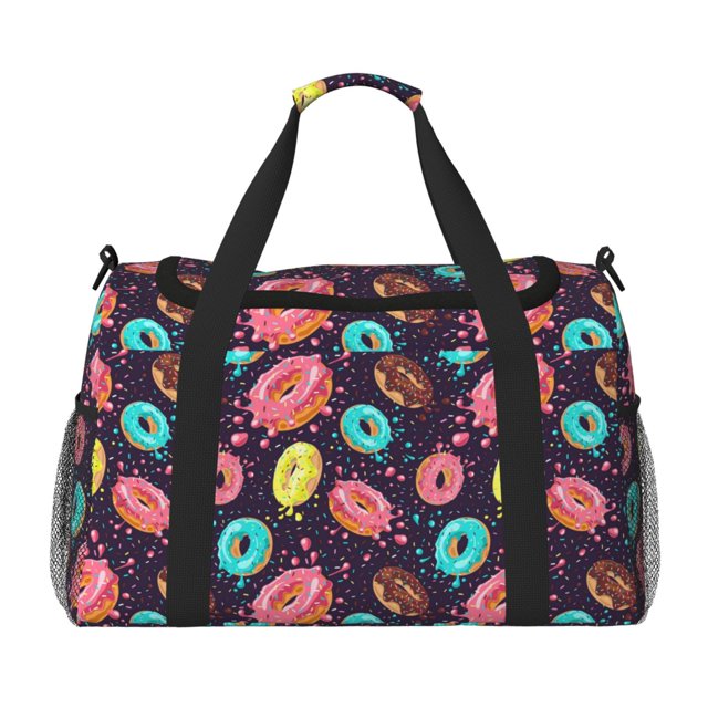 Disketp Donuts1 Bolsa de Viaje Tipo Duffle, Bolso de Mano para Fin de Semana para Mujer, Bolsa de Gimnasio Ligera para Hombre, Esencial para Viajes
