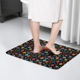 thumbnail image 4 of Black Colorful Skull Bone Flannel Non Slip Door Rugs,Washable Door Mats Indoor,Decorative Door Mats,Dirt-Resistant and Absorbent Doormat for Entrance,Bedroom,Kitchen,Bathroom,23.5"x16", 4 of 5