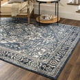 thumbnail image 5 of Mohawk Home Chastain Low Pile Latex Backed Stain and Fade Resistant Ornamental Blue Indoor Area Rug, 5' 3" X 8', 5 of 9