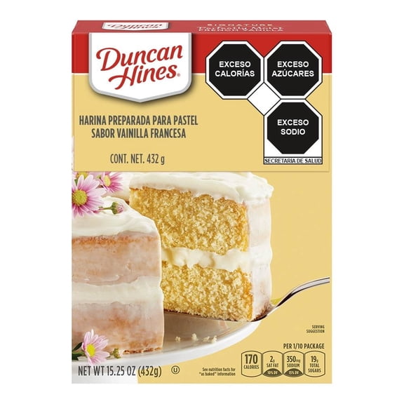 Harina preparada Duncan Hines para pastel sabor vainilla francesa 432 g