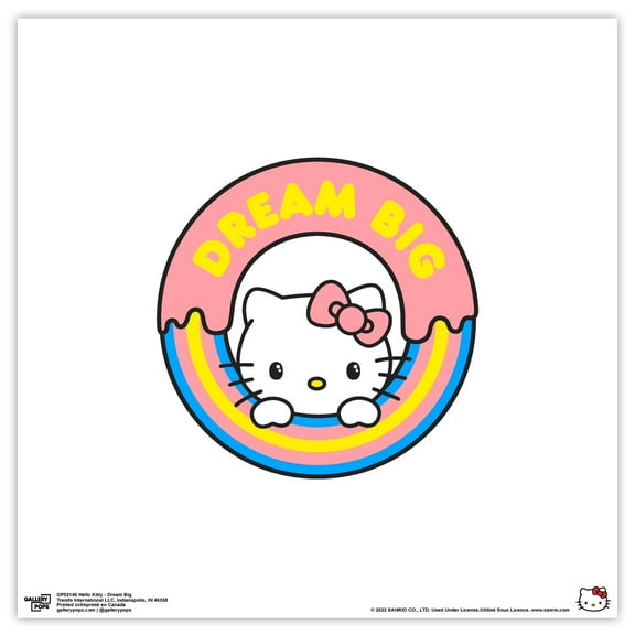 Gallery Pops Hello Kitty - Dream Big Wall Art, Unframed Version, 12" x 12"