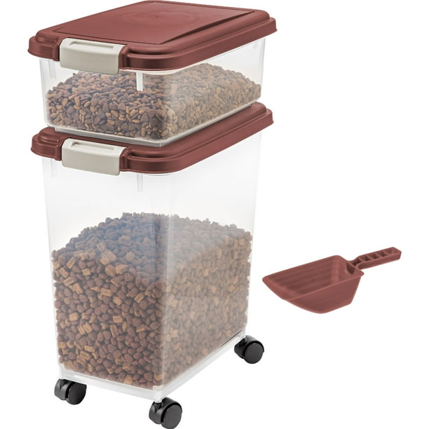 IRIS USA, Airtight Pet Dog or Cat Food & Treat Storage Container Combo