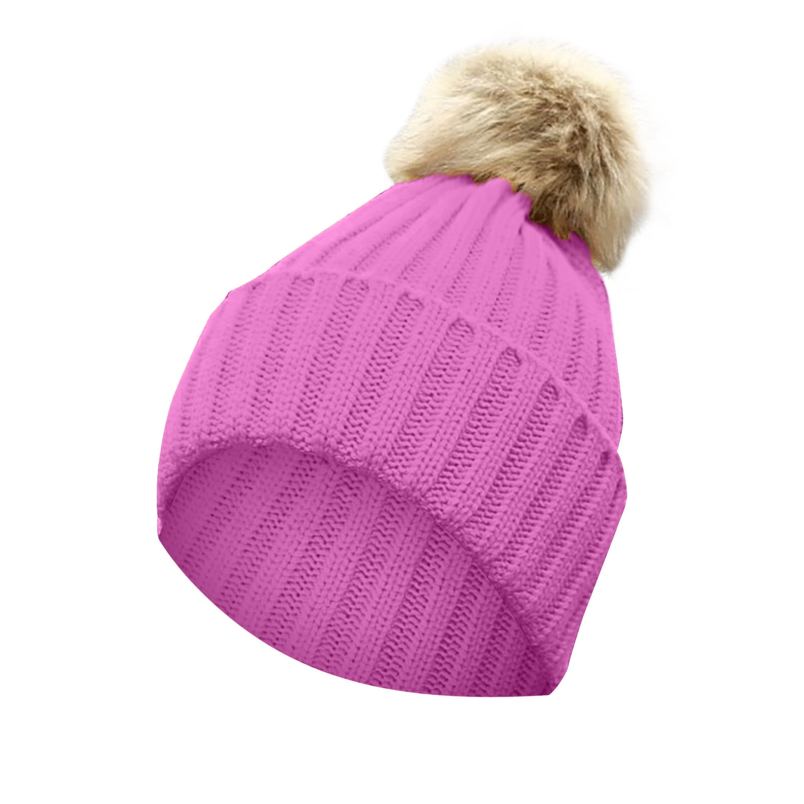 Pink Thermal Bobble Hat Ladies Womens Thermal Bobble Hat Ladies
