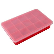 Vikakiooze Ice Cube Trays,Easy Release 15 Flexible Silicone Ice Cube Molds with Removable Lid Reusable Freezer Ice Trays Stackable for Whiskey,Baby Food,BPA Free