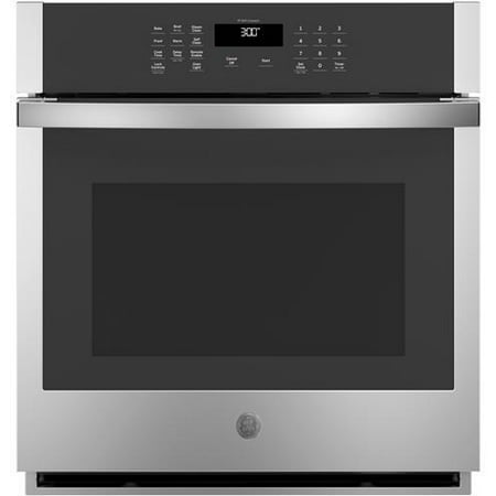 GE JKS3000SNSS 27 Singe Wall Oven with 4.3 cu. ft. Capacity Self Clean with Steam Clean Option WiFi Connectivity and Scan to Cook Technology in Stainless Steel