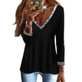 thumbnail image 4 of Sequin Tops for Women Long Sleeve V Neck Thin Going out Tops for Women Fashion Printed Blouses Casual Comfy Tunic Shirts, 4 of 6