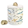 thumbnail image 1 of Dragonfly Piggy Bank, Moth Butterfly Like Bugs in Watercolor Print Modern Minimalist Design Art Print, Ceramic Coin Bank Money Box for Cash Saving, 3.6" X 3.2", Multicolor, by Ambesonne, 1 of 4