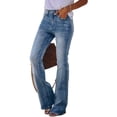 thumbnail image 4 of Women High Waist Flared Leg Casual Jeans Long Denim Pants, 4 of 7
