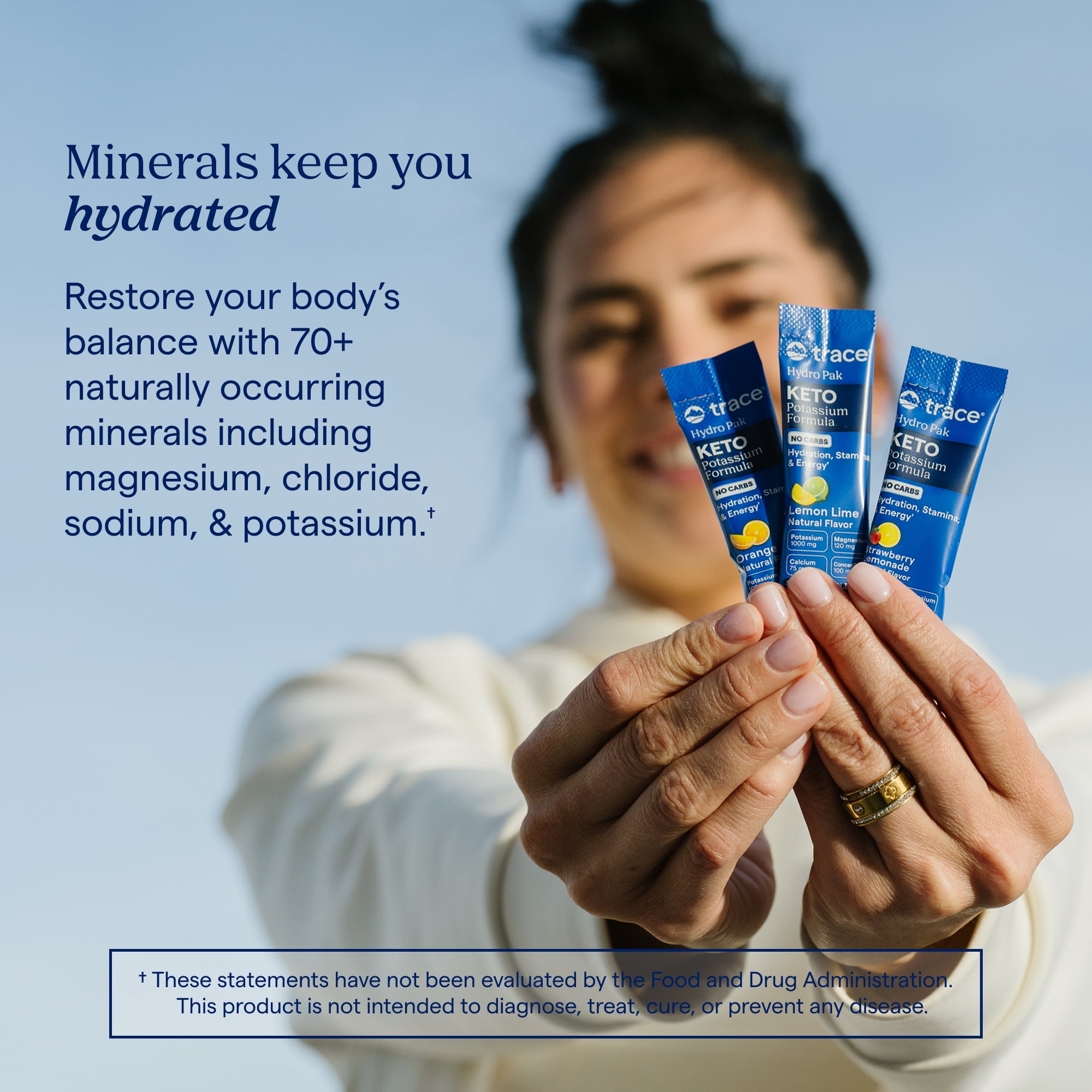 Trace Minerals Hydro Pak Keto Electrolyte Drink Mix, Lemon Lime, Orange and Strawberry Lemonade