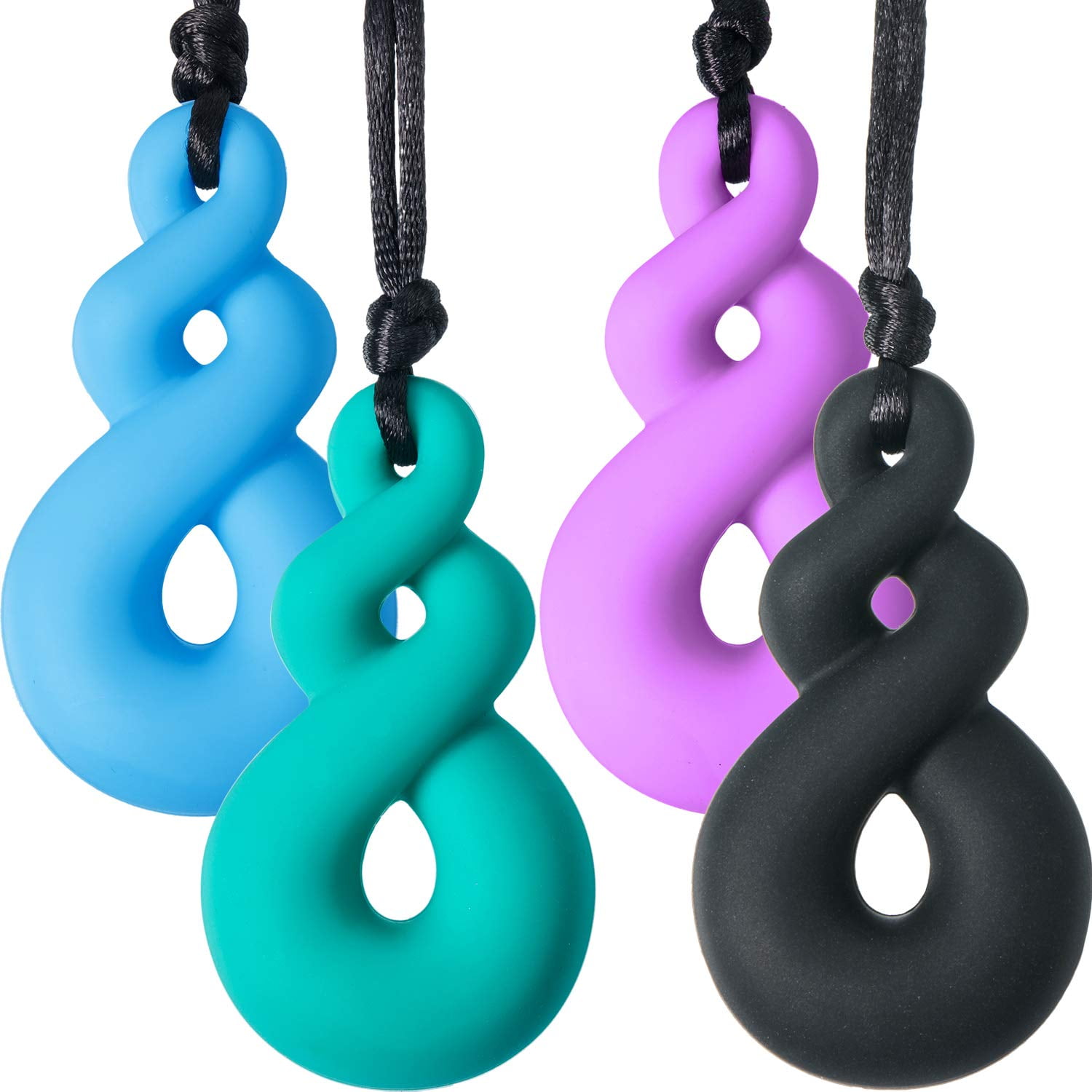 4 Pieces Chewing Necklace for Boys and Girls, Silicone Teething Necklace  Pendants for Mom to Wear, Baby Teething Toys, 4 Colors - Walmart.com