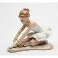 thumbnail image 2 of Ceramic Ballerina Dancer Figurine 4.5" Stretching Position Gift Her, 2 of 3