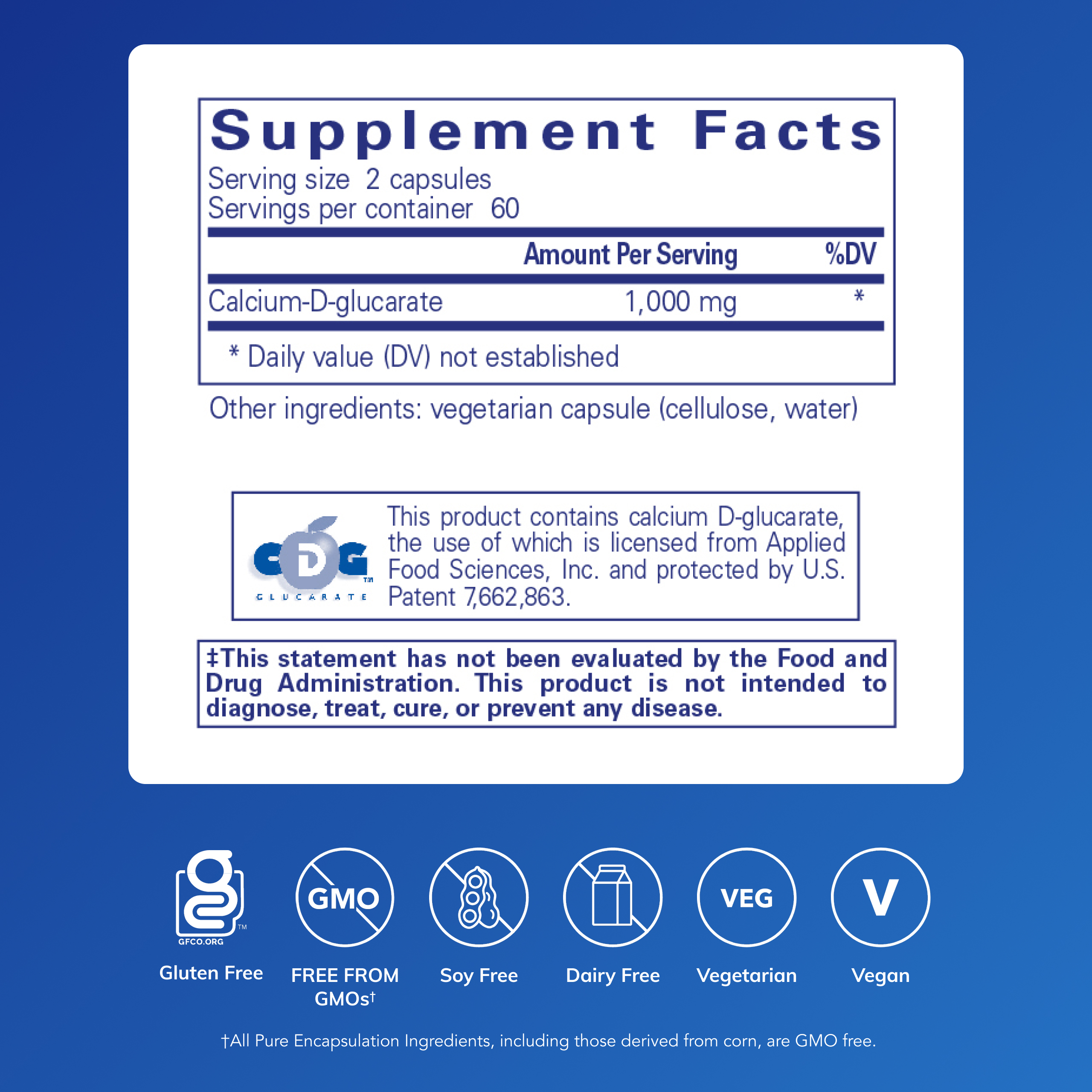 Pure Encapsulations Calcium-D-Glucarate | Supplement to Support Cellular Health in the Liver, Lungs, Breast, and Colon* | 120 Capsules