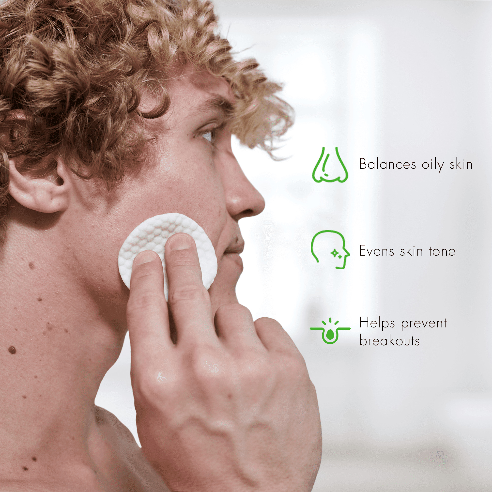 Tiege Hanley Glycolic Acid Pads for Men, 2-Pack - Exfoliating Face Cleansing Pads for Forehead, Nose & Cheeks - Men's Daily Skin Care Facial Wipes for Moisturized & Refreshed-Looking Skin