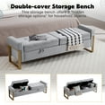 thumbnail image 6 of Aemeios 67" Velvet Storage Bench for Bedroom End of Bed with Double Lids Storage and Gold Legs, Grey, 6 of 9