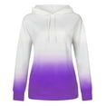 thumbnail image 4 of QUYUON Crewneck Sweatshirts Casual Hoodies Long Sleeve Gradient Color Lightweight Pullover Tops Loose Sweatshirt with Pocket Purple M, 4 of 4