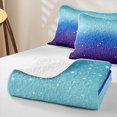 thumbnail image 4 of Homewish Glitter Stars Bed Spread Queen for Girls, Rainbow Galaxy Queen Coverlet Set, Blue Purple, 3-Piece 1 Quilt and 2 Pillowcases, 4 of 7