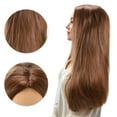 thumbnail image 6 of Unique Bargains 1 Pc Straight Long Hair Hair Wig High Temperature Fiber 22in Human Wig Brown for Women, 6 of 6