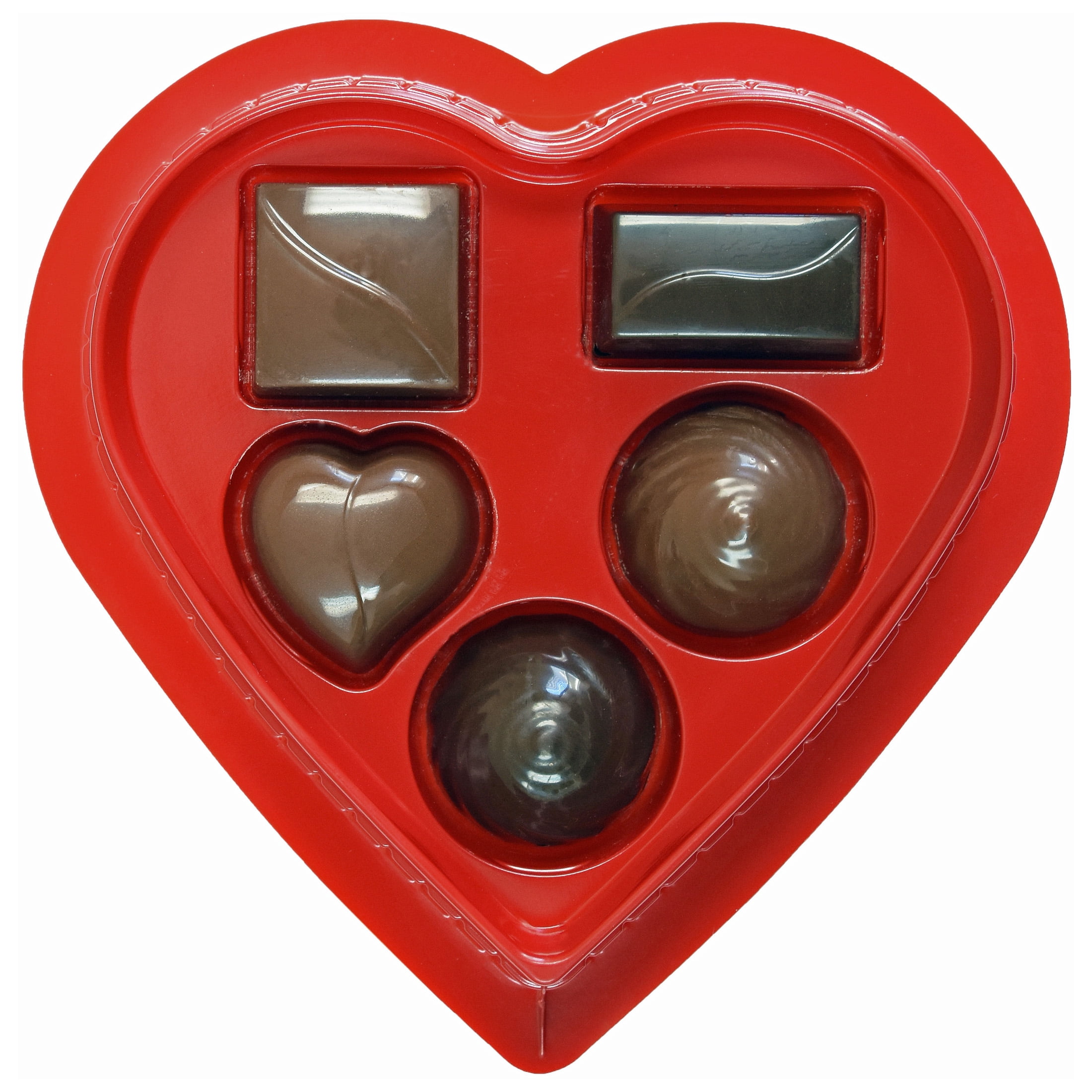Elmer Chocolate Elmer's, 2oz Rose Valentine Heart, 5 Pieces Assorted Milk & Dark Chocolates