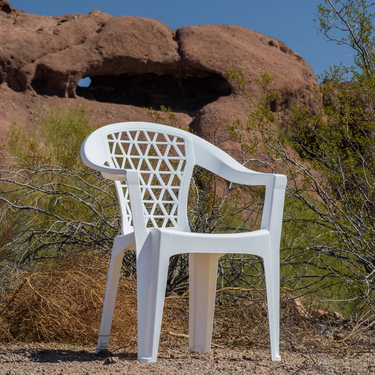 Adams Penza Stackable Outdoor Resin Chair with Phone Holder for
