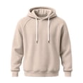 thumbnail image 3 of Men's Hoodie Waffle Knit Pullover Long Sleeve Casual Loose Fit Sweatshirt Hooded Tops with Pockets Fall Fashion Outfits(B02_Khaki,XXXXL), 3 of 3