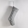 thumbnail image 4 of harmtty Christmas Stocking Decor Knitted Christmas Stocking 1pc Christmas Knitted Stocking Handmade Reusable Xmas Tree Hanging Gift Bag Sock Pendant Holiday Silver Gray, 4 of 8