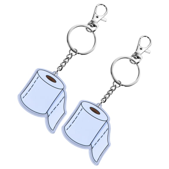 GETAJGHSD 2Pcs Stylish Acrylic Toilet Roll Keychain Pendant for Purse and Backpack