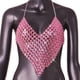 thumbnail image 4 of Tops cortos para danza del vientre para mujer, moda, brillantes, ligeros, sin mangas, sujetadores Rosa, 4 of 9