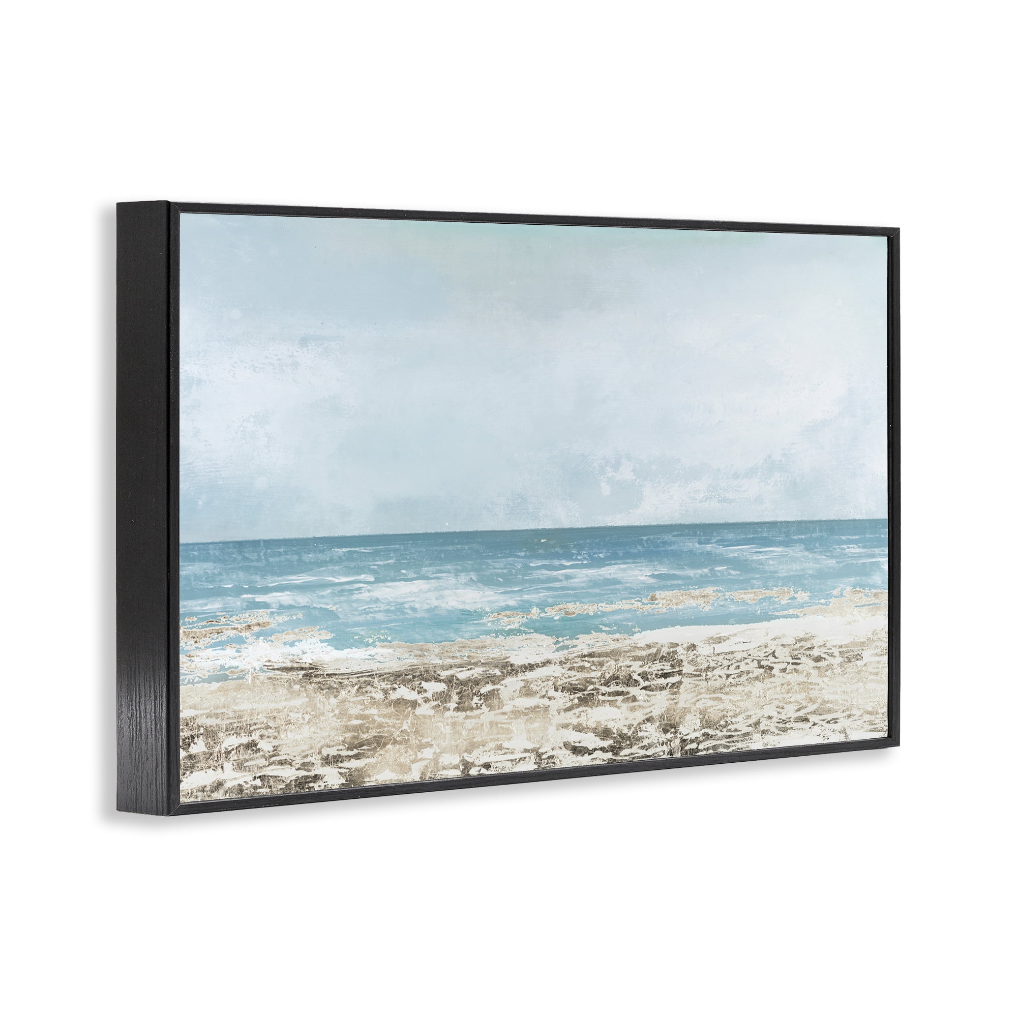 Stupell Industries Peaceful Mood Coastal Scene Black Framed Giclee Art, design by Lorenzo Collective