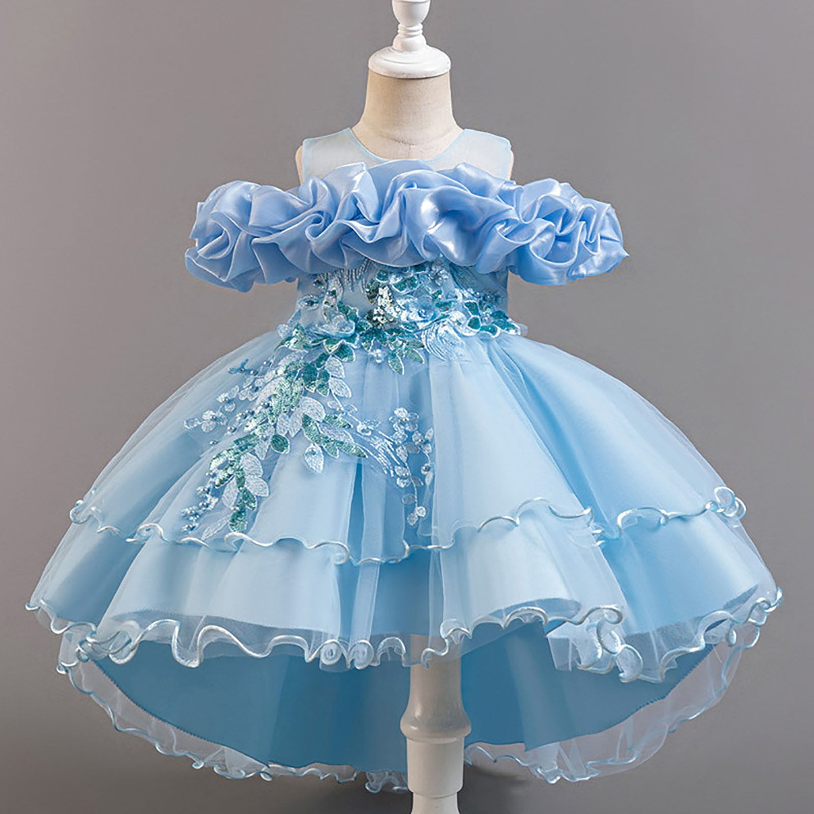 cornflower blue flower girl dresses Signature Cameron One Shoulder Mini Dress - Blue