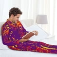 thumbnail image 6 of Lsque Bright Textured Animal Pattern Long Sleeve Pajama Set for Men - Soft 2-Piece Sleepwear and Loungewear Set with Pockets, Comfy Nightwear-Small, 6 of 7